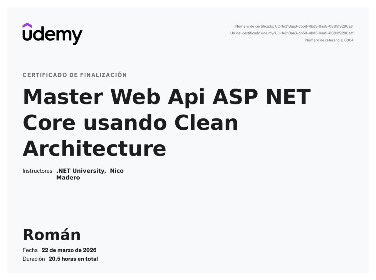 Master Web Api ASP NET Core - Clean Architecture